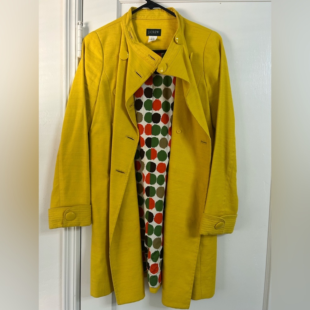 J. Crew Yellow Cherbourg Coat - Size 0